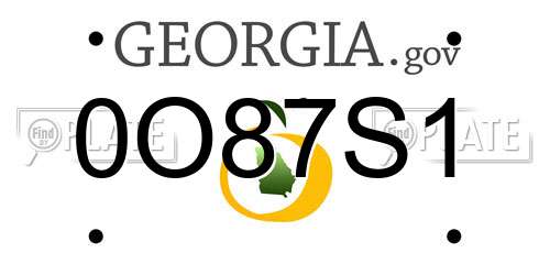 0O87S1 Georgia License Plate