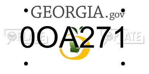 0OA271 Georgia License Plate