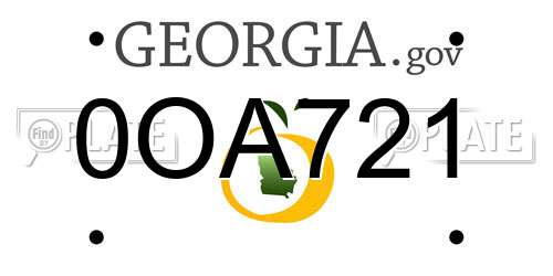 0OA721 Georgia License Plate