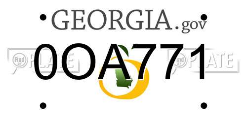 0OA771 Georgia License Plate