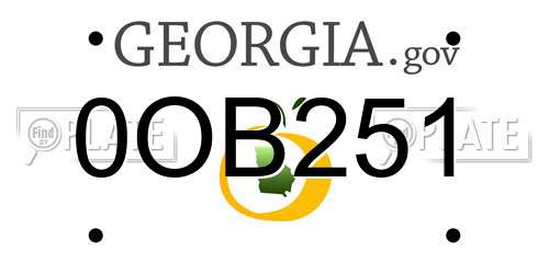 0OB251 Georgia License Plate