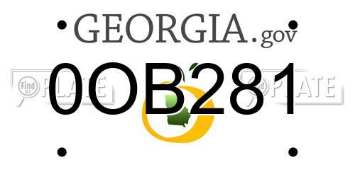 0OB281 Georgia License Plate