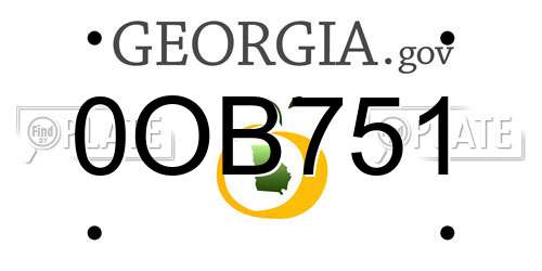 0OB751 Georgia License Plate