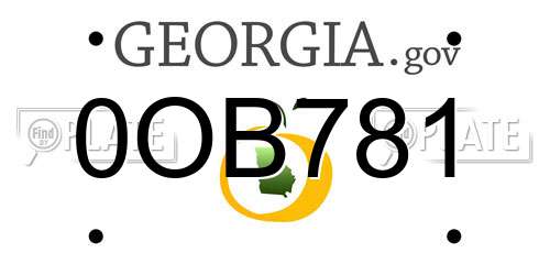 0OB781 Georgia License Plate