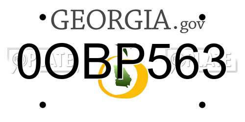 0OBP563 Georgia License Plate