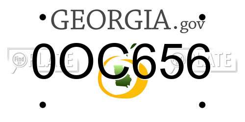 0OC656 Georgia License Plate