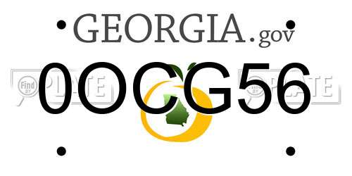 0OCG56 Georgia License Plate