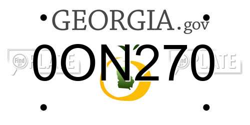 0ON270 Georgia License Plate