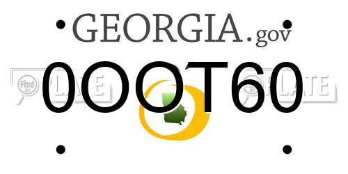 0OOT60 Georgia License Plate