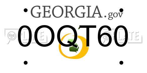 0OQT60 Georgia License Plate