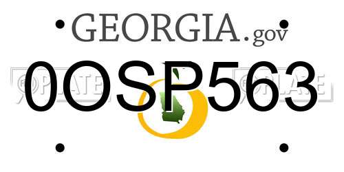 0OSP563 Georgia License Plate
