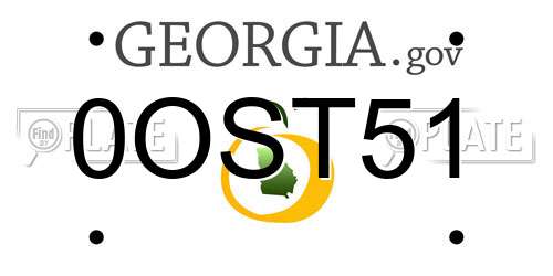 0OST51 Georgia License Plate