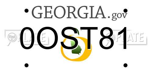 0OST81 Georgia License Plate