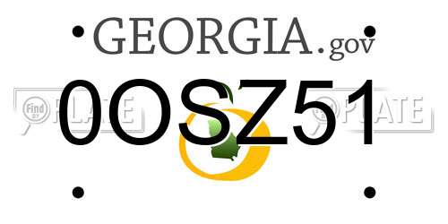 0OSZ51 Georgia License Plate
