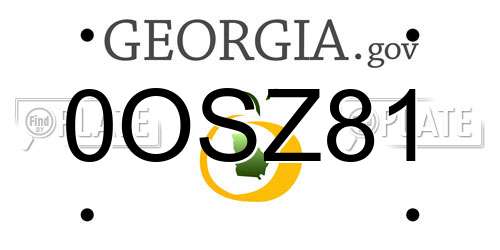 0OSZ81 Georgia License Plate