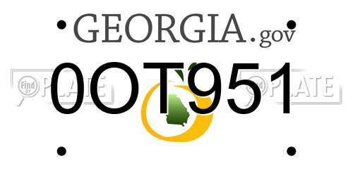 0OT951 Georgia License Plate