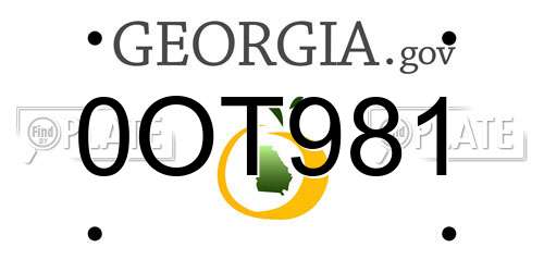 0OT981 Georgia License Plate