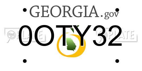 0OTY32 Georgia License Plate