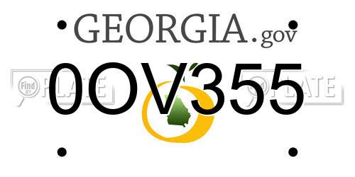 0OV355 Georgia License Plate