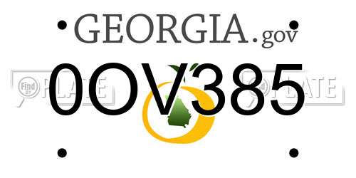 0OV385 Georgia License Plate
