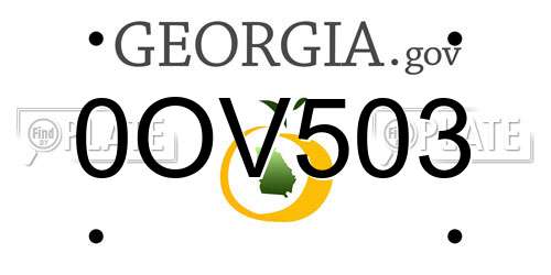 0OV503 Georgia License Plate