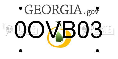 0OVB03 Georgia License Plate