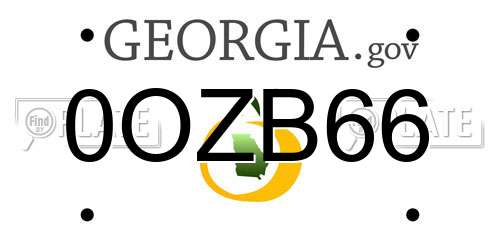 0OZB66 Georgia License Plate