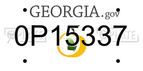 0P15337 Georgia License Plate