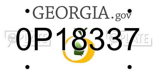 0P18337 Georgia License Plate