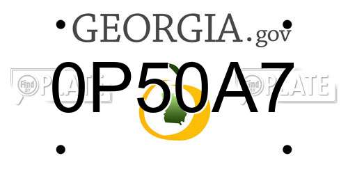 0P50A7 Georgia License Plate