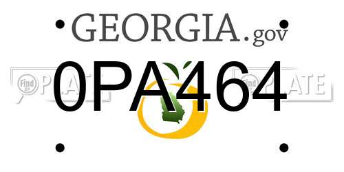 0PA464 Georgia License Plate