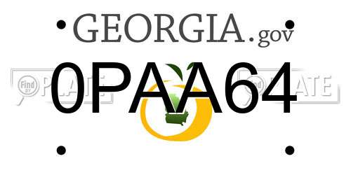 0PAA64 Georgia License Plate