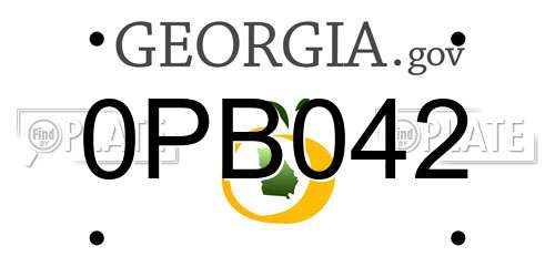 0PB042 Georgia License Plate