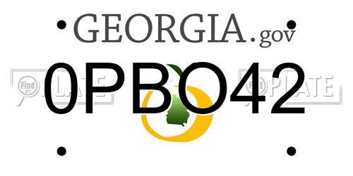 0PBO42 Georgia License Plate
