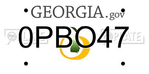 0PBO47 Georgia License Plate