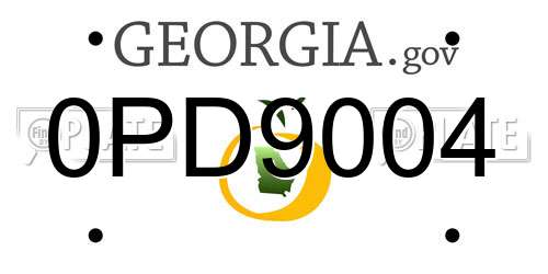 0PD9004 Georgia License Plate
