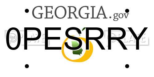 0PESRRY Georgia License Plate