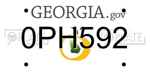 0PH592 Georgia License Plate