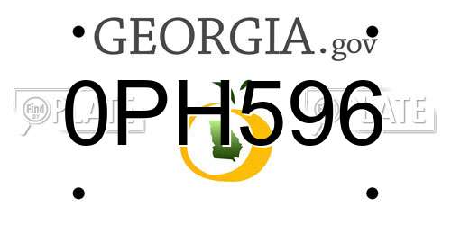 0PH596 Georgia License Plate