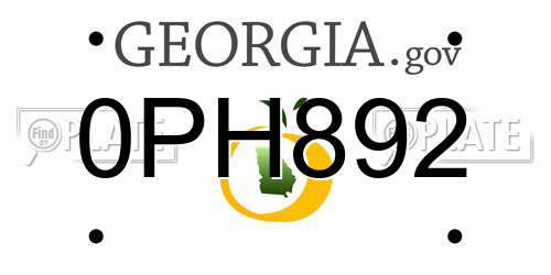 0PH892 Georgia License Plate