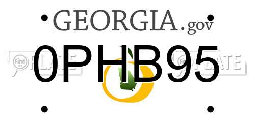 0PHB95 Georgia License Plate