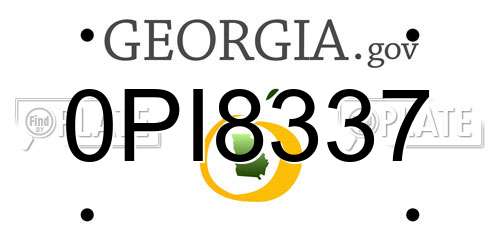 0PI8337 Georgia License Plate