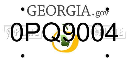 0PQ9004 Georgia License Plate