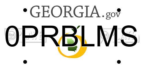 0PRBLMS Georgia License Plate