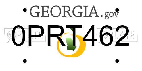 0PRT462 Georgia License Plate