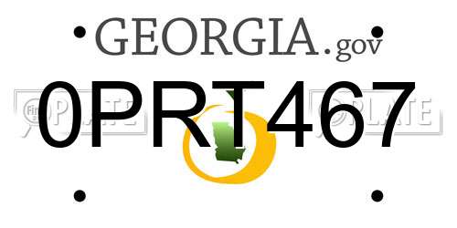 0PRT467 Georgia License Plate
