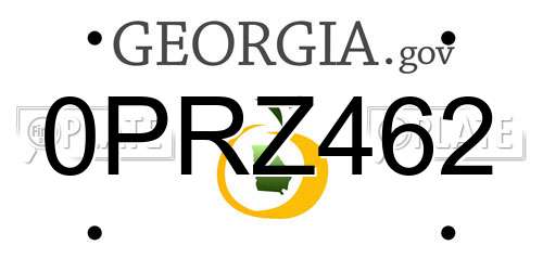 0PRZ462 Georgia License Plate