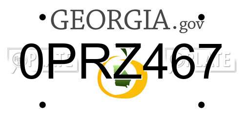 0PRZ467 Georgia License Plate