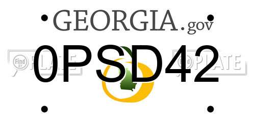 0PSD42 Georgia License Plate