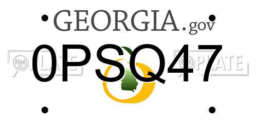 0PSQ47 Georgia License Plate